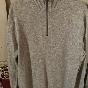 J Crew Rugged merino wool half-zip sweater.